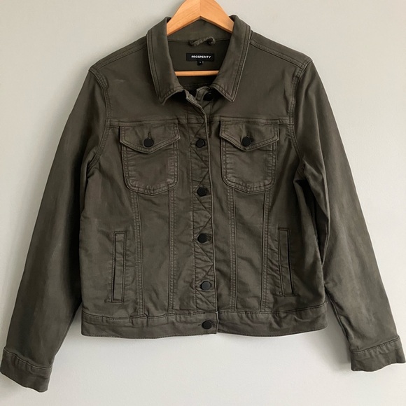 Prosperity Jackets & Blazers - PROSPERITY Dark Greyish Green Denim Medium Weight Jacket Size L